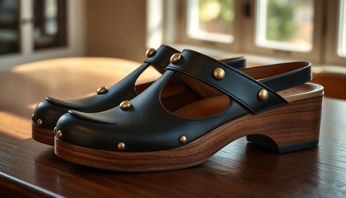 Architectural Swedish Wooden Clogs and Mules Retifism