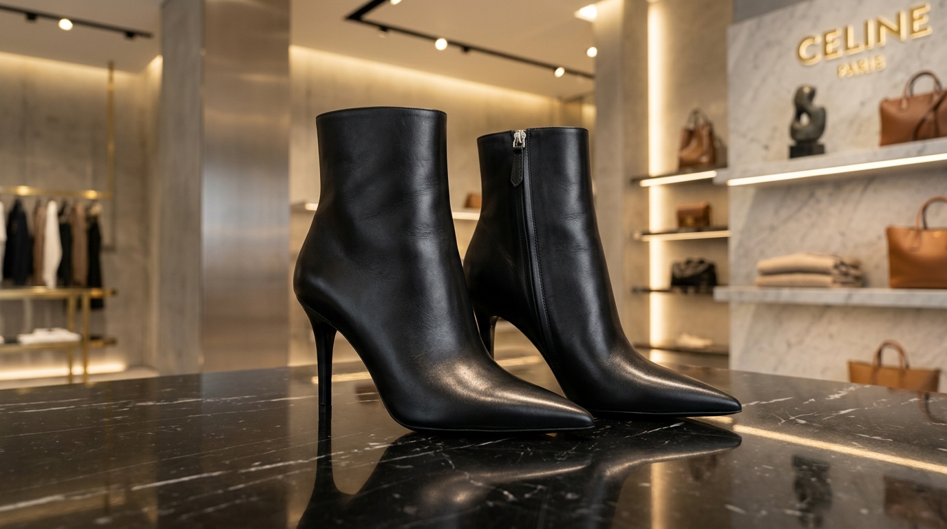 Pointed Leather Ankle Booties Retifism